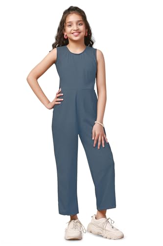 Image of Fashion Dream Girl's Ankle Length Solid Jumpsuit