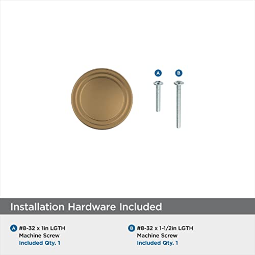 Image of Amerock 1-1 /4 inch Round Winsome Champagne Bronze Cabinet Knob | Durable Zinc drawer knob and cabinet hardware, ideal for kitchen cabinets, bathroom vanities, dressers, and furniture