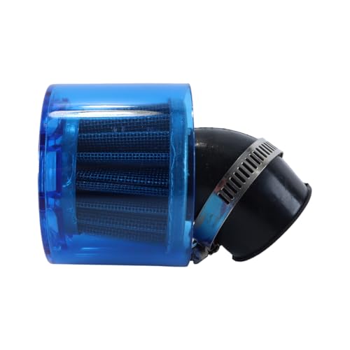 Gurtt Filtro de Aire Curvo Azul de 38 mm/1,5" - Limpiador Universal para Motocicletas, quads, ciclomotores y Motos de Cross de 110-125 CC