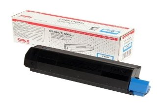 Toner cyan OKI 43034807 d'origine de 1500 pages pour imprimante C3200