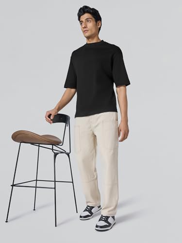 Image of XYXX Drift Oversized Tshirt for Men | 100% Combed Cotton | Solid Roundneck Drop Shoulders Half-Sleeve T Shirt