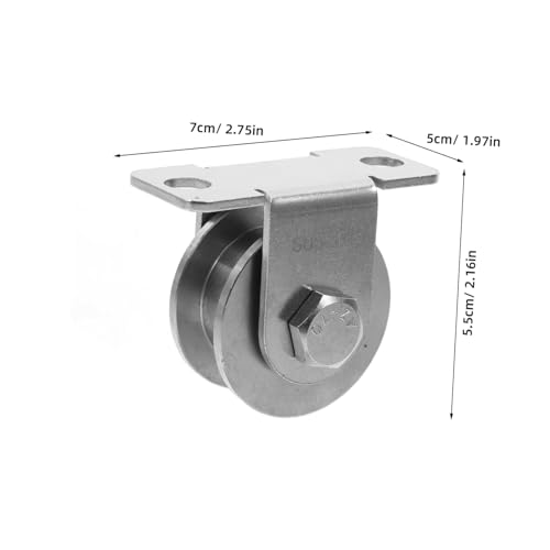 2 ruedas de polea de cable de acero inoxidable para montaje en pared con rodamientos, suave capacidad de carga pesada para puertas correderas sistemas industriales