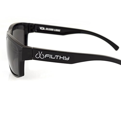 Filthy Anglers Ames Fishing Sunglasses Black Frame and Light Grey Polarized Lenses2
