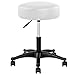 Taburete estetista con asiento 10 cm de grosor de piel sintética silla giratoria alltezza ajustable con 5 Ruedas Ideal para Casa despacho estudio médico Masaje tatuajes fisioterapia Salón de belleza