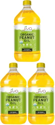 Jiva Organics Organic Peanut Oil 3/4 Gallon Huge Bottle (101 Fl Oz), Non-GMO, Rich & Pure, Healthy Cooking Oil for Baking, Frying & Dressing (3 Litre) (Pack of 3) image 5