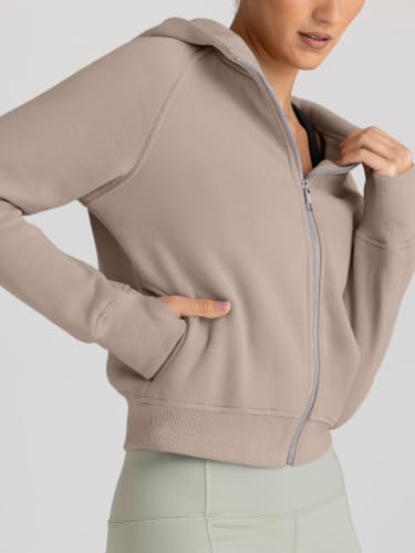 Image of Trendy Queen Womens Zip Up Hoodies Cropped Jackets Fall Clothes 2026