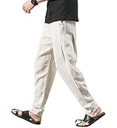Amazon Yffushi メンズ サルエルパンツ ワイドパンツ アラジンパン M 5xl メンズ 7分サルエルパンツ 七分丈 綿 黒 全6柄 和風 調整紐 ミディアムパンツ 通販