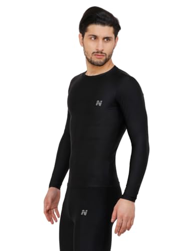 Image of Men's 1 Or 3 Pack Compression Shirts Long Sleeve, Base-Layer Quick Dry Workout T Shirts Sports,Gym, Running T-Shirt (Medium, Black White 2)