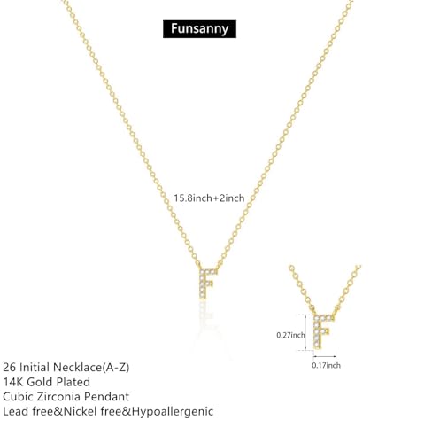 Initial Heart Necklaces for Women - Dainty Cute Necklace Small Layered 14K Gold Plated A-Z Letter CZ Pendant Trendy Satellite Chain Necklaces for Women Non Tarnish Gold Jewelry Set Gift