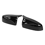 AKLOSIPY 2pcs Carbon Fiber Door Mirror Cover for E70 X5 2007-2013 & E71 X6 2008-2013, & Replacement (Glossy Black) - Image 3