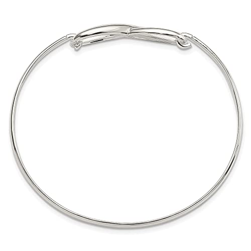 Ice Carats 925 Sterling Silver Infinity Bangle Bracelet Hook Clasp Fine Jewelry For Women Gifts For Her #TOP1