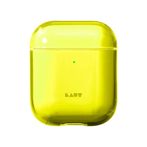 LAUT - Crystal-X for AirPods 2 and 1 Charging Case | Crystal Clear Design |Anti-Scratch | Front LED Visible (Acid Yellow)