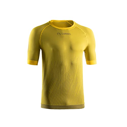 Lurbel Samba Lyn Short Sleeves, Transpirable, Camiseta Anti-Olor, Camiseta de Trail Running, Camiseta de Manga Corta, Camiseta de Hombre. (L - Grande, Amarillo)