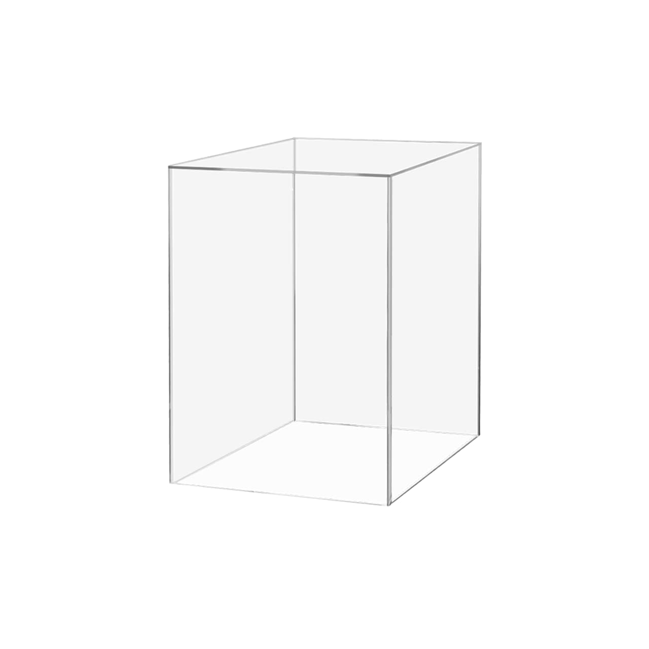 4" x 4" x 6" Clear Acrylic Display Box with One Open Side No Lid Versatile Rectangular Plexiglass Retail Product Riser or Merchandise Storage Bin by
