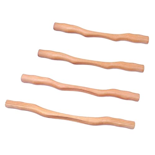 Pistro Wooden Scraping Stick Muscle Massage Tools Back Massager - 4 Pcs #TOP4