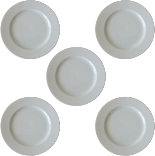 ホワイト 19cm リム プレート ケーキ皿 5枚 セット レンジ可 食洗機対応 美濃焼 日本製 白 平皿 デザートプレート