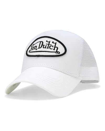 Image of Von Dutch Unisex Trucker Hat - Retro Classic Solid Color Mesh Back Snapback Baseball Cap for Men & Women.