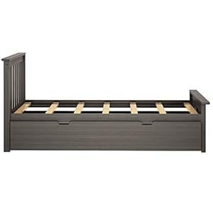 Max & Lily Twin Bed, Wood Bed Frame with Headboard For Kids with Trundle, Slatted, Clay Max Lily Twin Bed Wood Bed Frame with Headboard For Kids with Trundle Slatted Clay