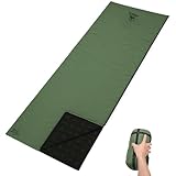 YOGOTO 寝袋 シュラフ 封筒型 連結可 コンパクト 軽量870g オールシーズン 丸洗いOK 圧縮スタッフバッグ付き 登山 ソロキャンプ 車中泊 防災対応 (オリーブグリーン(フードなし))