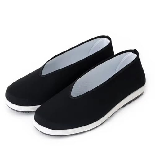 Adult Unisex Breathable Cloth Shoes Black Casual Flat Canvas Shoes4