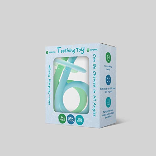Baby Teething Toys, Silicone Baby Teether Baby Chew Toys Freezer Safe Bpa Free, Soothe Babies Gums Teething (Blue & Green) #TOP6