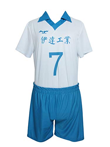 Xiao Wu Haikyuu!! Date Tech Volleyball Uniform Outfit Takanobu Aone Cosplay Costume (Male XL) White