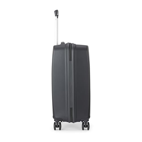 Image of American Tourister Qubiz | Cabin Trolley Bag (55 cm) | 360 8 Wheel Travel Luggage | Hard Case Polypropylene Suitcase | Recessed Combination Lock | Black /Dark Olive