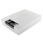 WestonBoxes A4 Transparent Plastic Craft Storage Boxes with Lids for Art Supplies, Paper and Card - 3.6 Litre Volume (Clear/Transparent, Pack of 1)
