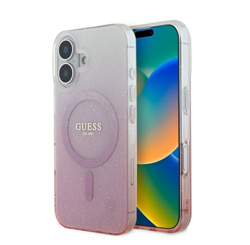 CG Mobile Guess GUHMP16SHGRCELP Coque Rigide pour iPhone 16 6,1" Rose