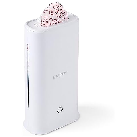 YouCopia StoraBag Plastic Bag Dispenser, Space-Saving Organizer for Kitchen Cabinet or Pantry Storage, One-Size, Speckled White Cover