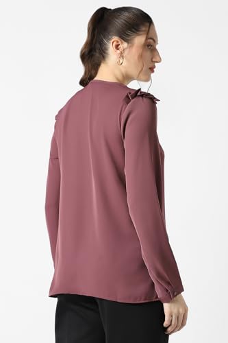 Image of Van Heusen Women Polyester Regular Fit Solid Full Sleeve Casual Shirt