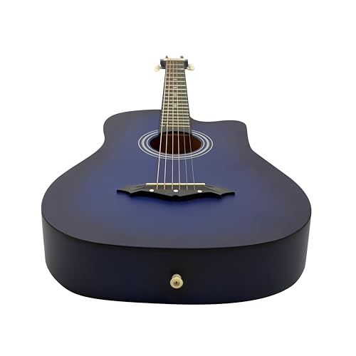 Image of Juarez JRZ38C 38 Inch Cutaway Acoustic Guitar (Matte Blue Sunburst) | Linden Wood Body | Catalpa Neck | Guitar Kit with Bag, Strap, Spare Strings & Picks