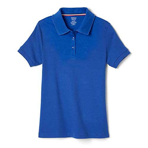 Image of French Toast Girls' Short Sleeve Picot Collar Polo School Uniform Shirt (Standard and Plus)