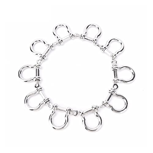 ELSAIL 1/5/10Pcs Anchor Shackle Screw Pin For Outdoor Camping Survival Rope Bracelets D-Shaped Stainless Steel Shackle Buckle (Color : 1pc)