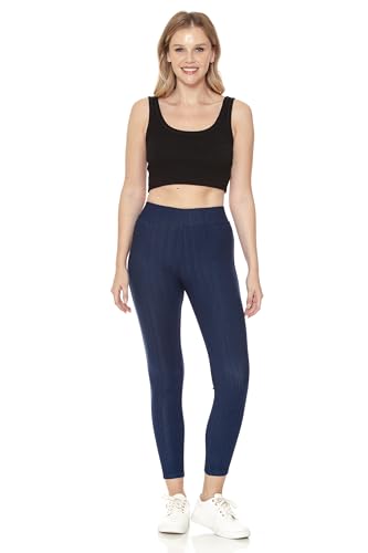 Image of Leggings Depot Women's Cotton Blend Stretch Pull-on Jeggings Casual Pants with Pockets (Available in Plus Size)