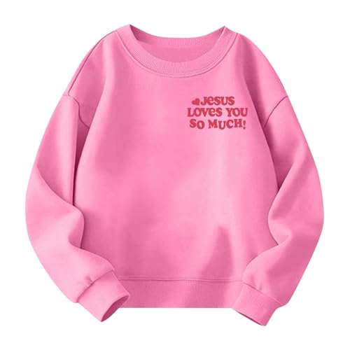 Kids Sweatshirt 'Jesus Loves You So Much' Print Soft Crewneck Pullover Long Sleeve Unisex Casual Top2