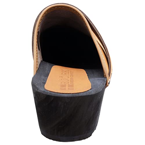 Image of Bjork Maja Wood Open Back Leather Clogs