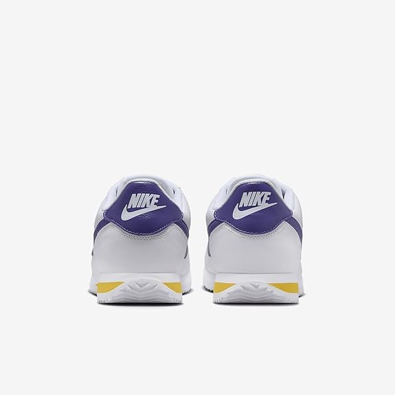 Nike Cortez Men's Shoes (DM4044-106, White/Varsity Maize/Varsity Purple) Size 7.54