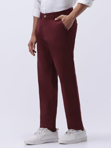Image of Urbano Fashion Men's Regular Fit Mid Rise Cotton Casual Chinos Trousers Stretch