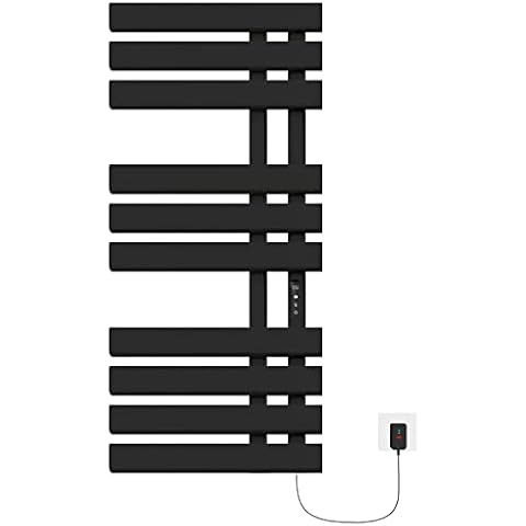 ESOP Badheizkörper Elektrisch Matt Schwarz Handtuchheizkörper Elektrisch 1100x500mm Intelligente Konstante Temperatur Heizkörper Heizung Digitalanzeige Handtuchwärmer Anthrazit Handtuchtrockner Cover