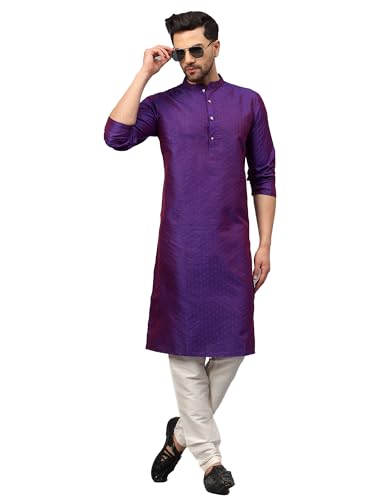 LATEST CHIKAN Men’s Silk Chikankari Kurta with Cream Churidar | F...