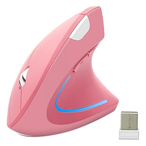 Wireless Mouse, Ergonomic PC/Computer Mouse, 2.4G Wireless Mouse, Quiet with USB Receiver, 800/1200/1600DPI, 4 Buttons Mouse for Laptop/Windows, MacOS Linux, Chromebook, Microsoft Pro Cover