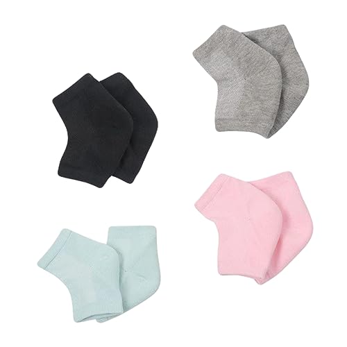 NOLITOY 4 Pack Gel Ankle Socks Moisturizing Heel Protectors Anti-Cracking Socks Polyester Fit