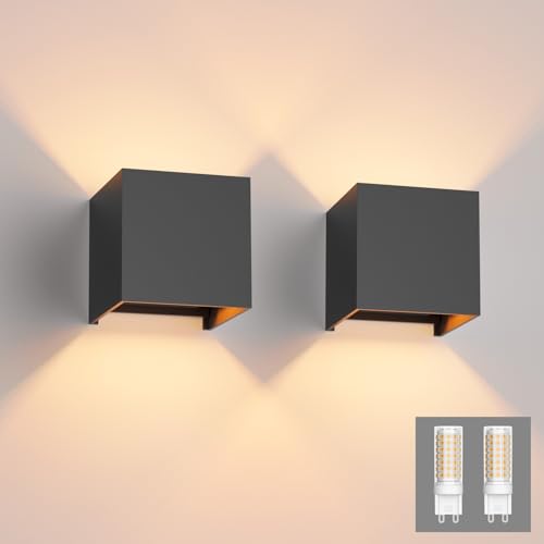Klighten 2er Wandleuchte Innen/Aussen Modern Up Down Design 9W LED...