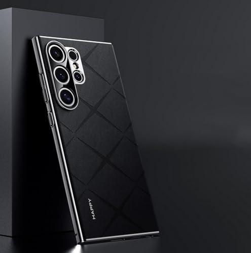 Étui de protection objectif pour Samsung S24 Ultra coque noire en cuir