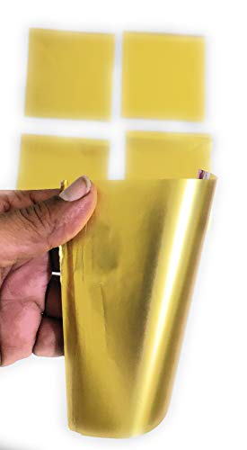 90 Degree Reversible Cracker Chocolate Wrapping Plastic Polyester Film Sheet Craft Paper, Square, 4.5 x 5 inch, Multicolour (Golden Matt 250 Pcs)