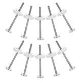 Mipcase 10 Tornillos M8 X 125 para Puerta de Seguridad Ñiño, Varillas Roscadas de Repuesto para Barreras de Escaleras, Piezas de Recambio Resistentes Necesidad de Taladro, Instalación