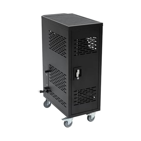 Pearington 16MINI-01KD 16-Device Classroom and Office Mobile Charging Storage Cart for Ipads, Chromebooks and Laptops, 34" x 20" Size Cover