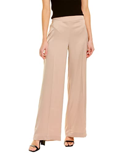 Anne Klein Women's Satin Side-Zip Wide-Leg Pants Latte