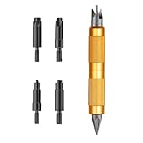BEYEE Case Prep Multi-Tool, Fits Case.17-.45 Caliber, Case Chamfer Deburring Hand Tools for Reloading, Primer Pocket Cleaners Reamers for Removing Crimps (Orange)